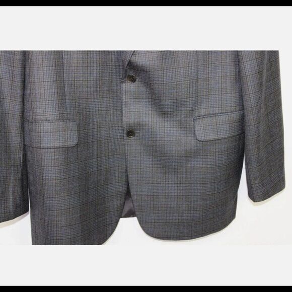Brooks Brothers 1818 Madison Gray/Blue/Black Check Wool 2B Sportcoat Blazer 43L - Picture 5 of 8
